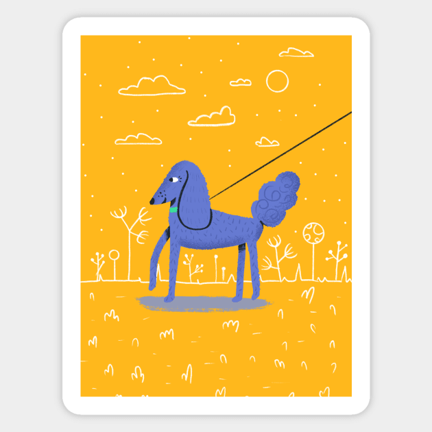 Cute dog walking in the park Sticker by London Colin